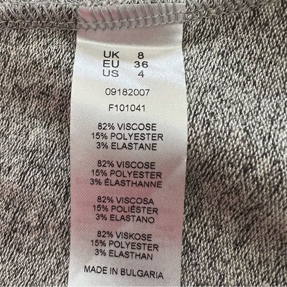 ASOS Scoop Neck Puffed Sleeve Shift Dress, Size 4 Grey - Picture 8 of 11